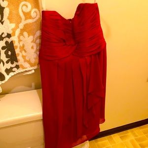 Red Strapless Bridesmaid’s dress